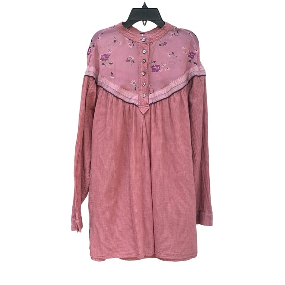 Free People Hearts and Colors Tunic Medium Oversized Cottagecore Lagenlook Fairy - Picture 4 of 16